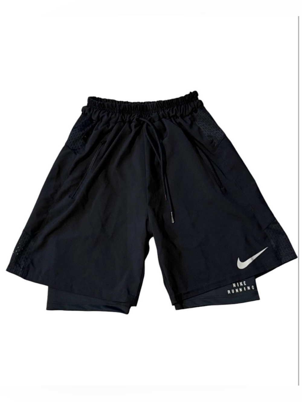 Nike Boys Black Running Shorts with spandex liner